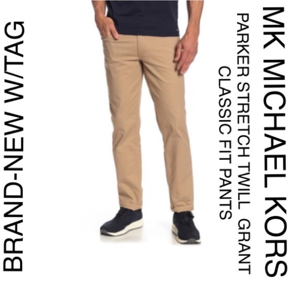 NWT MICHAEL KORS MENS TWILL CLASSIC FIT JEAN PANTS